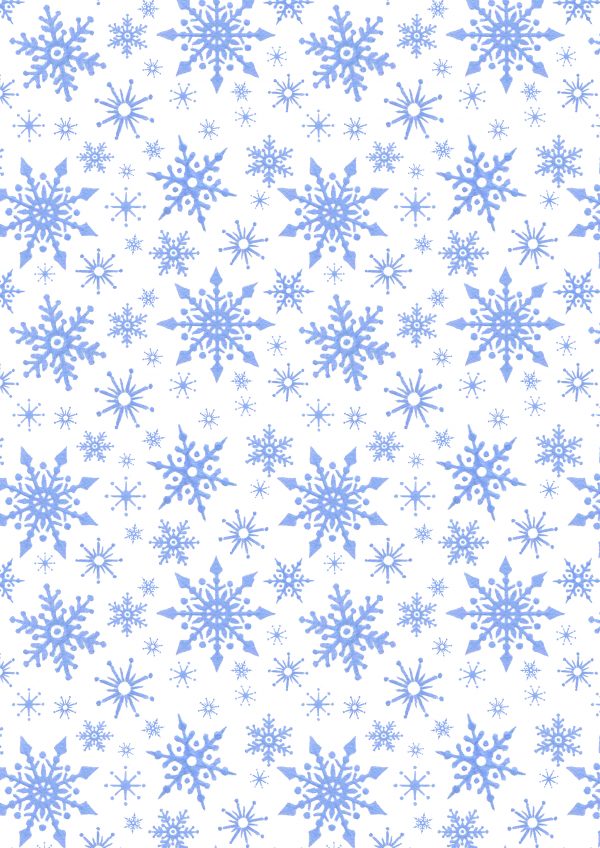 CE14.1 Icy blue snowflakes on white
