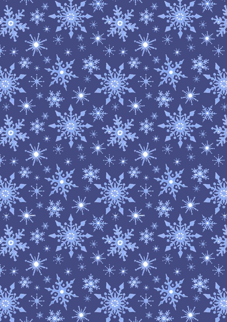 CE14.2 Icy blue snowflakes on dark blue