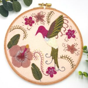 Applique Embroidery Hoop Kit Hummingbird