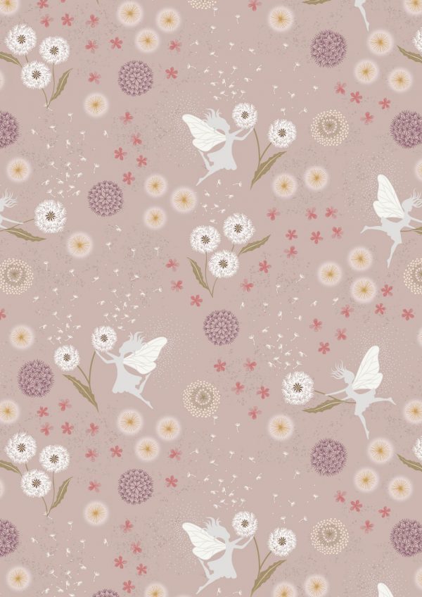 A505.1 Fairy clocks on warm linen with silver metallic scaled 1