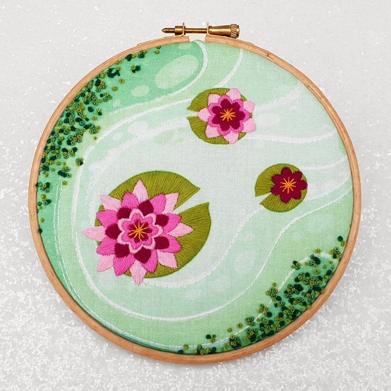 Lily Pad Embroidery Kit - Sew-Drops