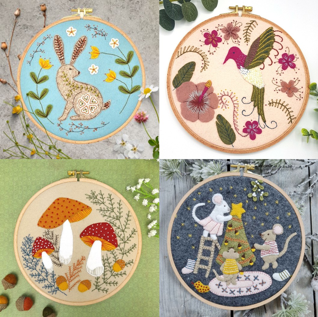 Corinne Lapierre Embroidery Hoop Kits Collage