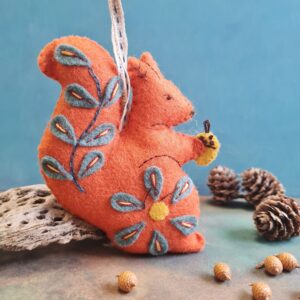 Corinne Lapierre Folk Embroidered Squirrel Felt Craft Mini Kit