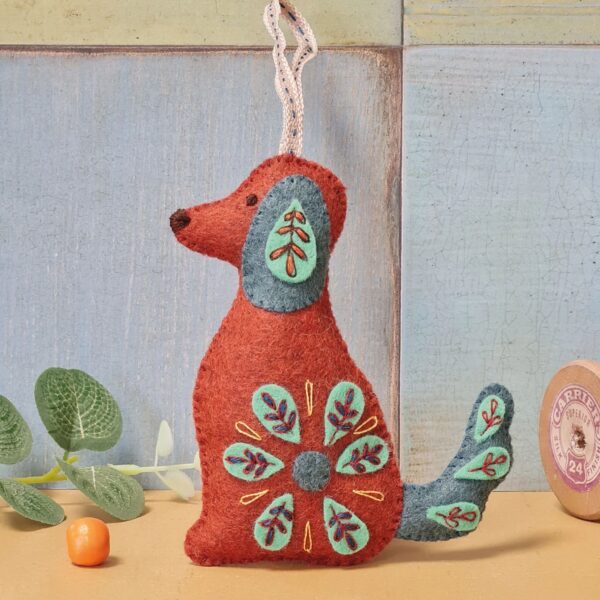 Corinne Lapierre Folk Embroidered Dog craft kit